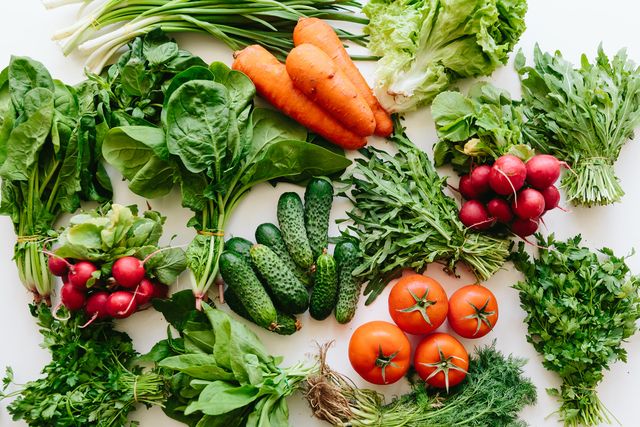 Verduras y hortalizas del plato saludable.